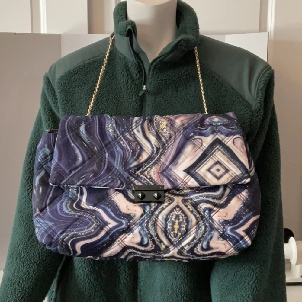 Betsy Johnson Brand Elegant Multicolor Quilted Shoulder Bag